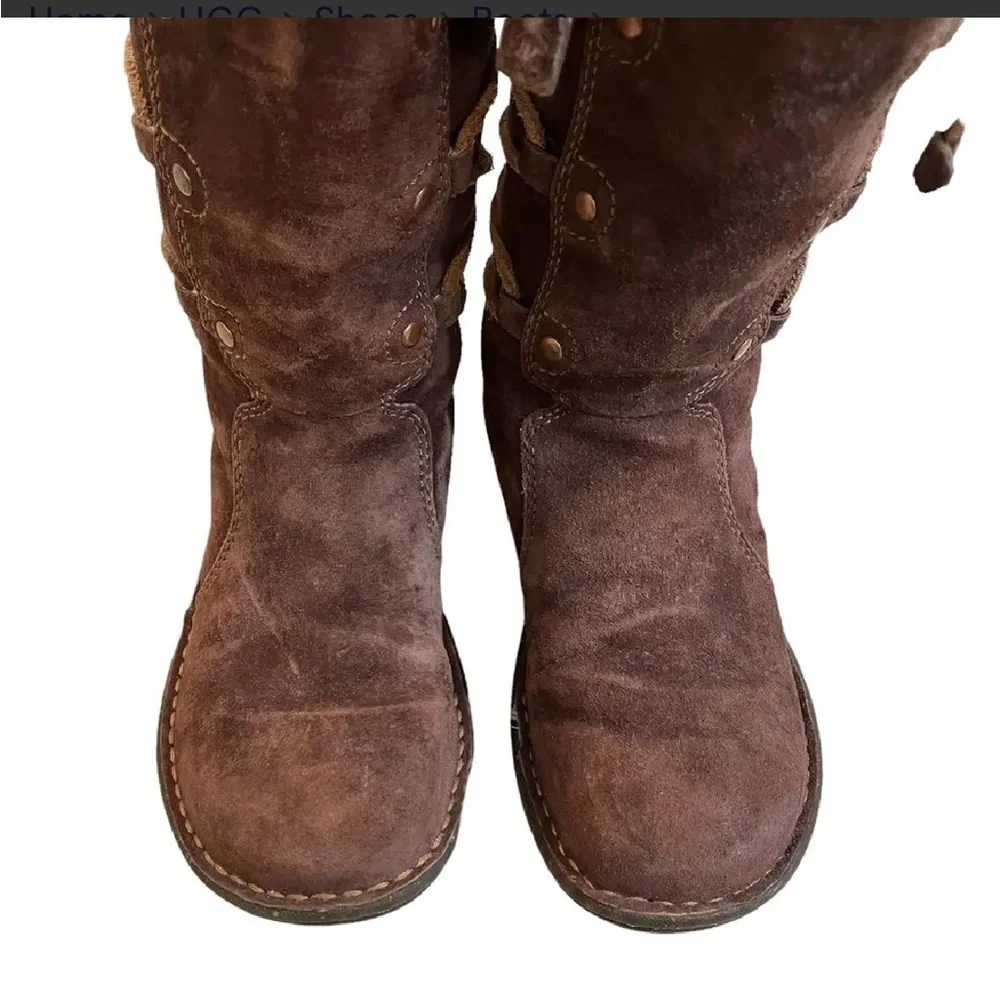 UGG Australia Surfcat Shearling Tall Suede BOOTS 5158 size 8 brown - Picture 10 of 13